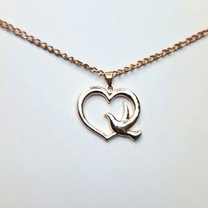 Dove in heart necklace